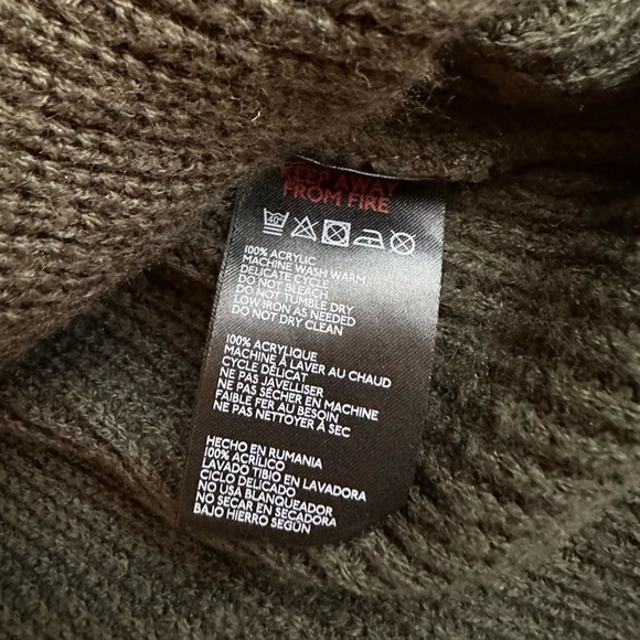 Silence + Noise Women’s Bell Sleeve Sweater Size M Green Tie Detail Acrylic - Picture 3 of 9